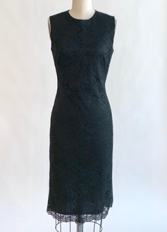 Alexander McQueen 1990s Black Lace Sleeveless Dress Vintage