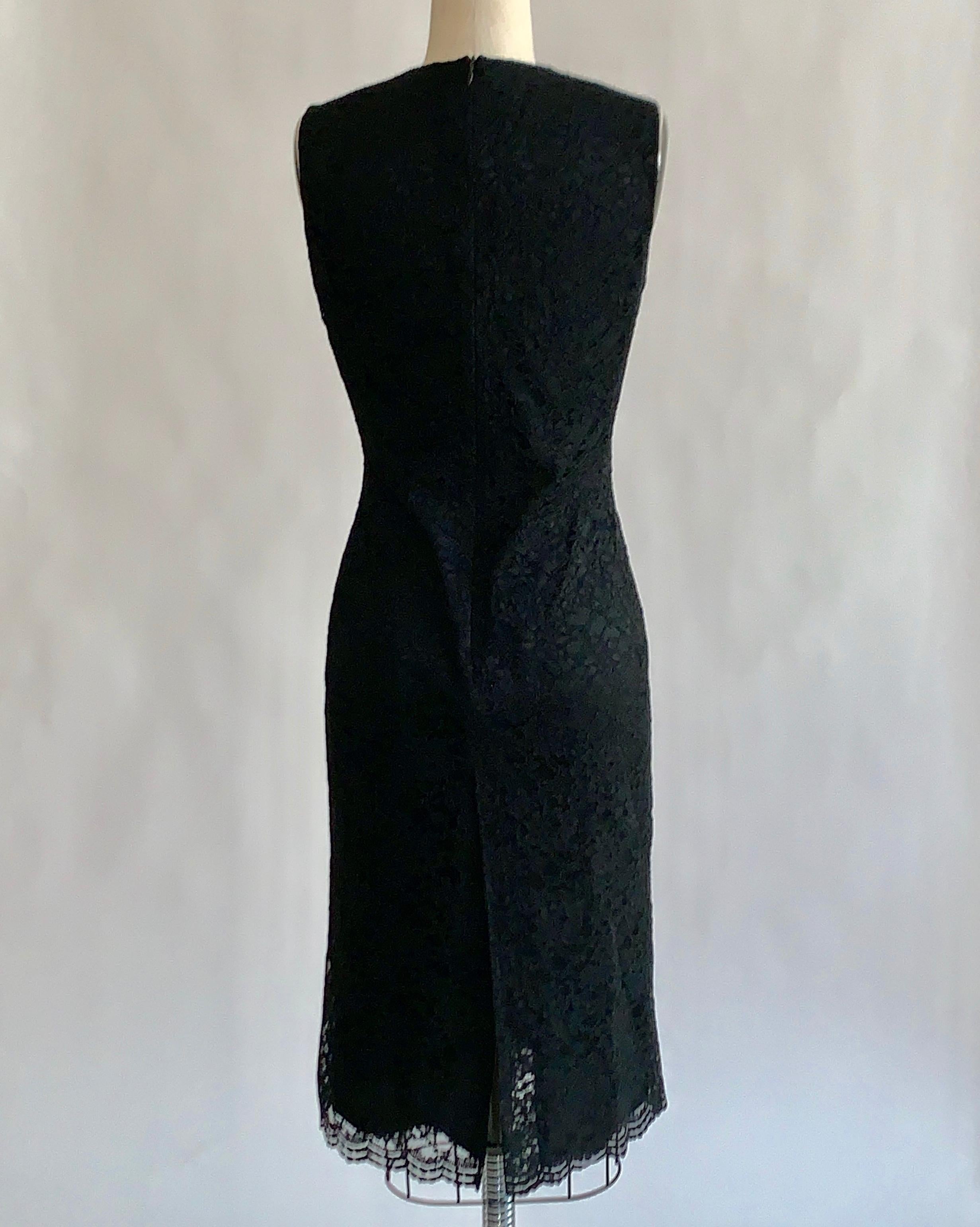 Alexander McQueen 1990s Black Lace Sleeveless Dress Vintage In Good Condition In San Francisco, CA