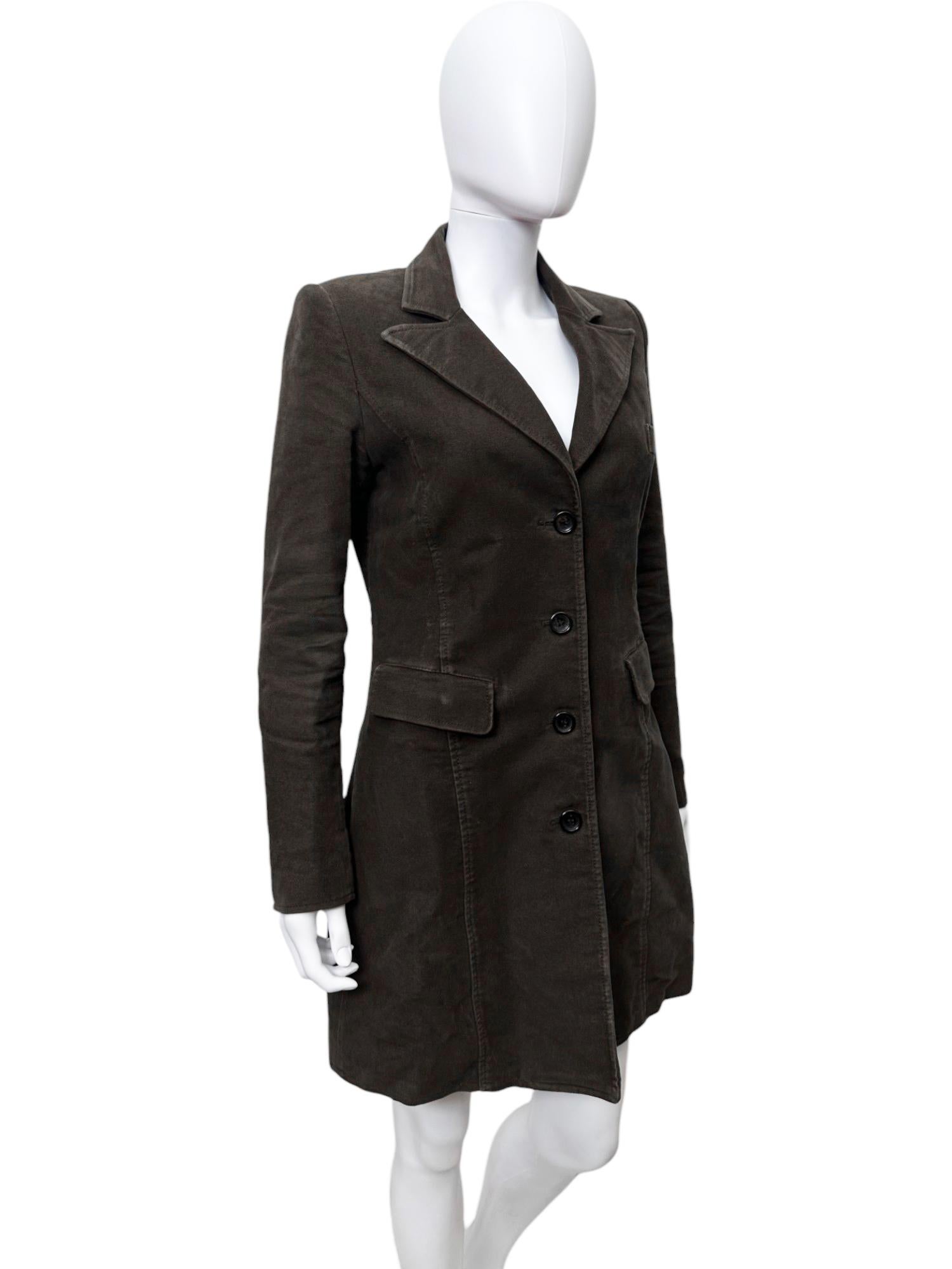 Alexander McQueen 1990's Brown Cotton Coat In condizioni ottime in vendita a Caserta, IT