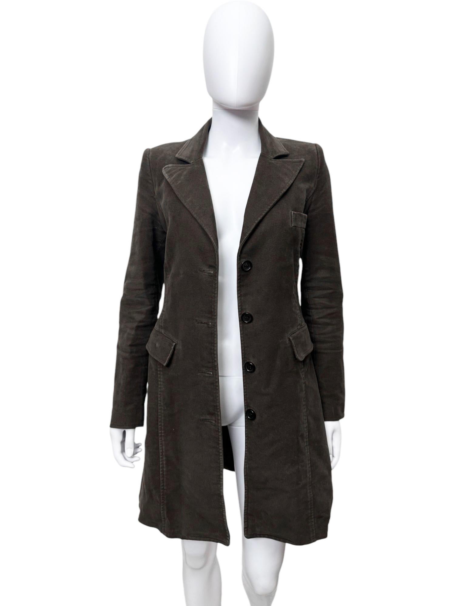 Donna Alexander McQueen 1990's Brown Cotton Coat in vendita