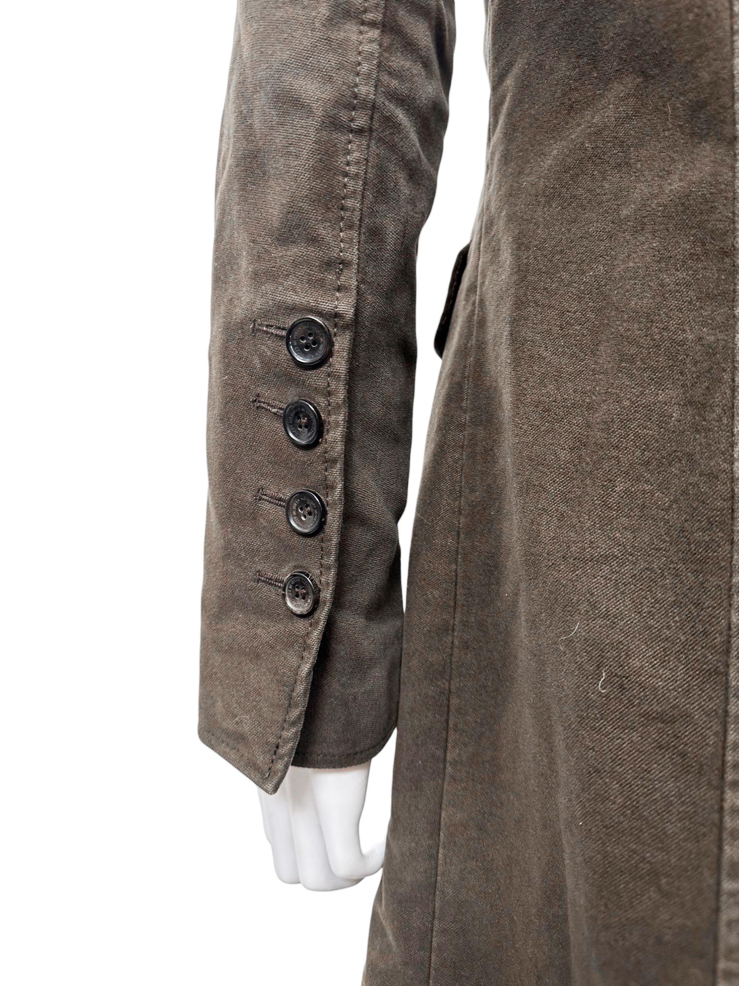 Alexander McQueen 1990's Brown Cotton Coat in vendita 2