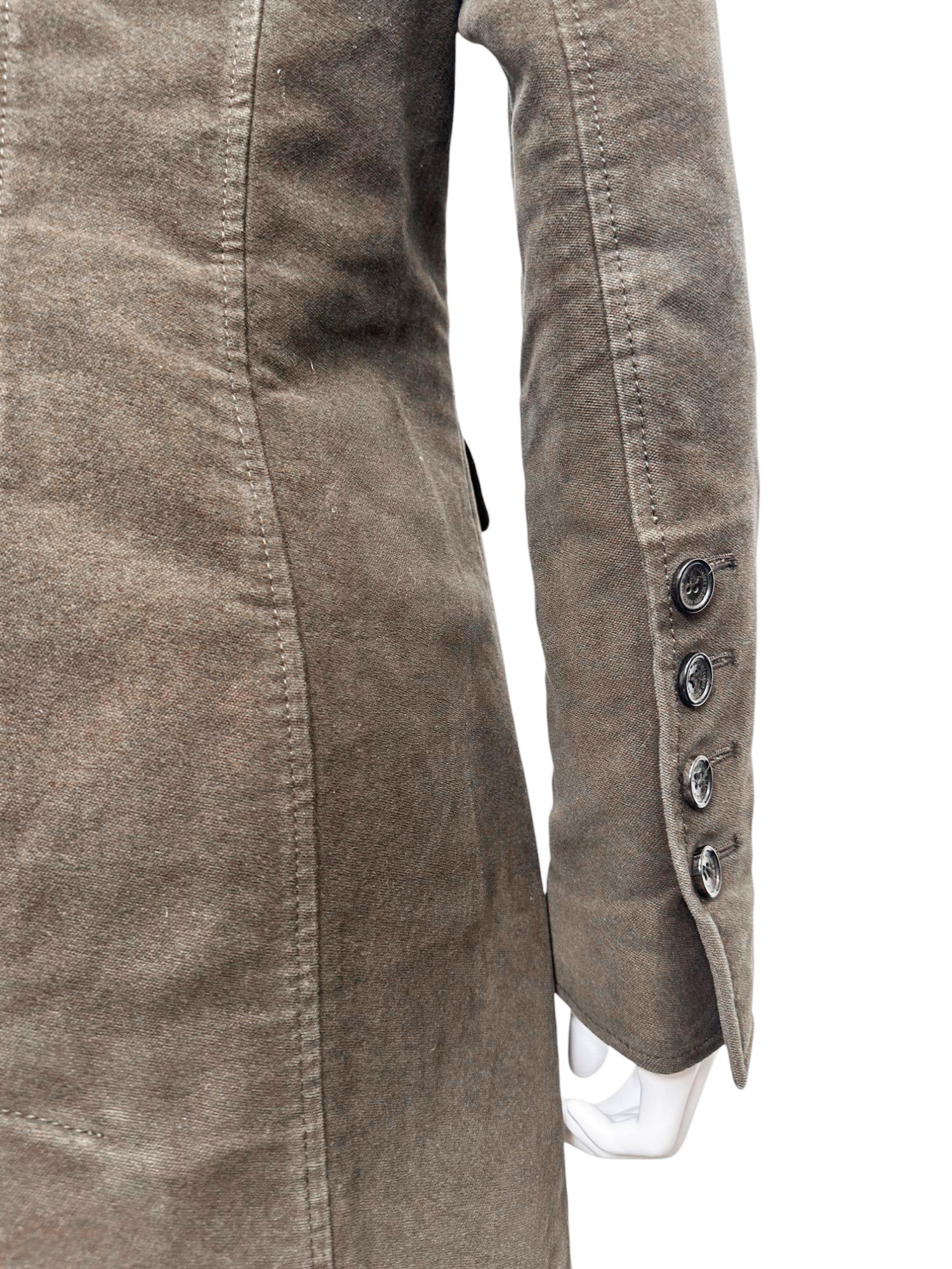 Alexander McQueen 1990's Brown Cotton Coat in vendita 3
