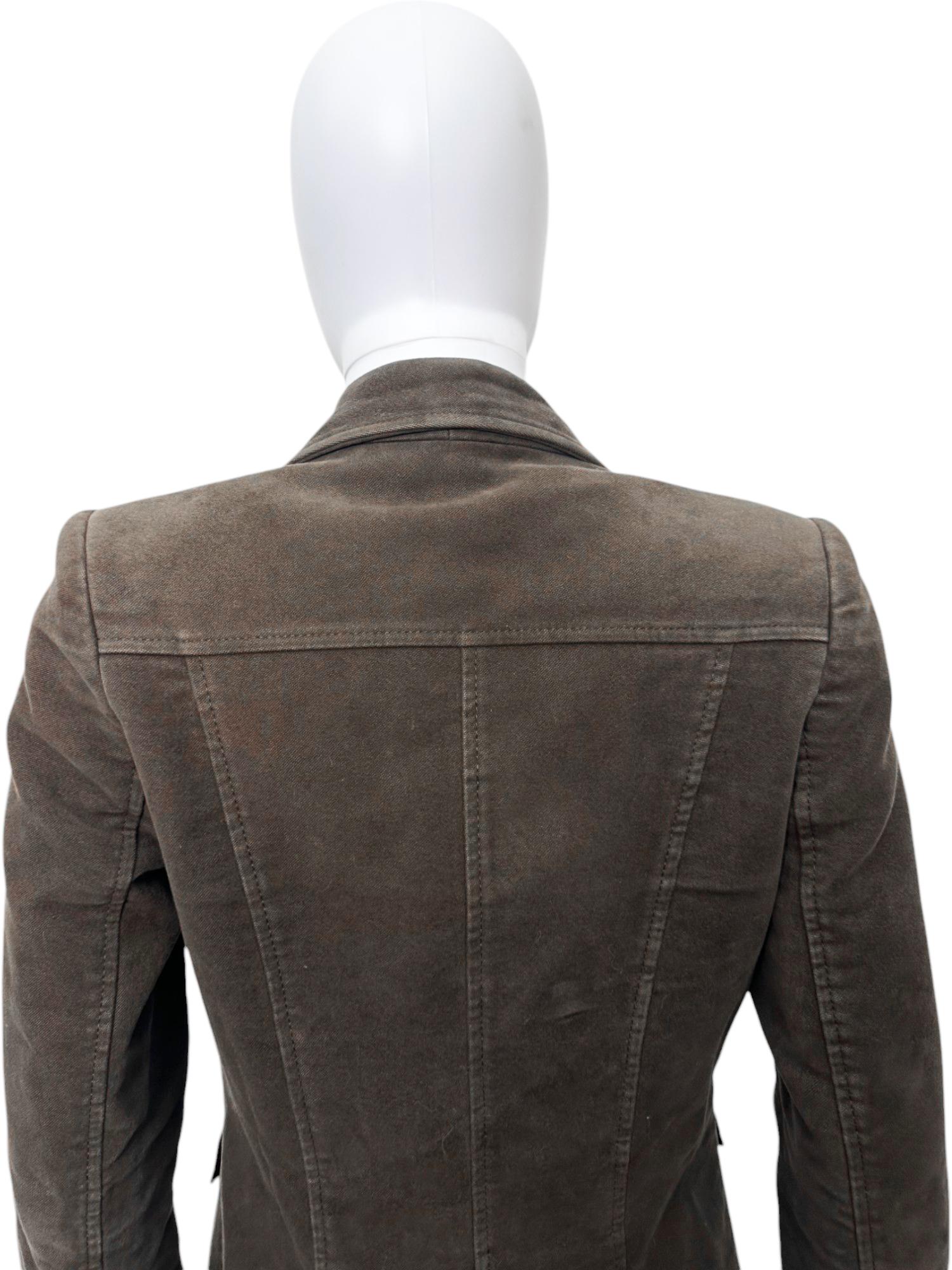 Alexander McQueen 1990's Brown Cotton Coat in vendita 4