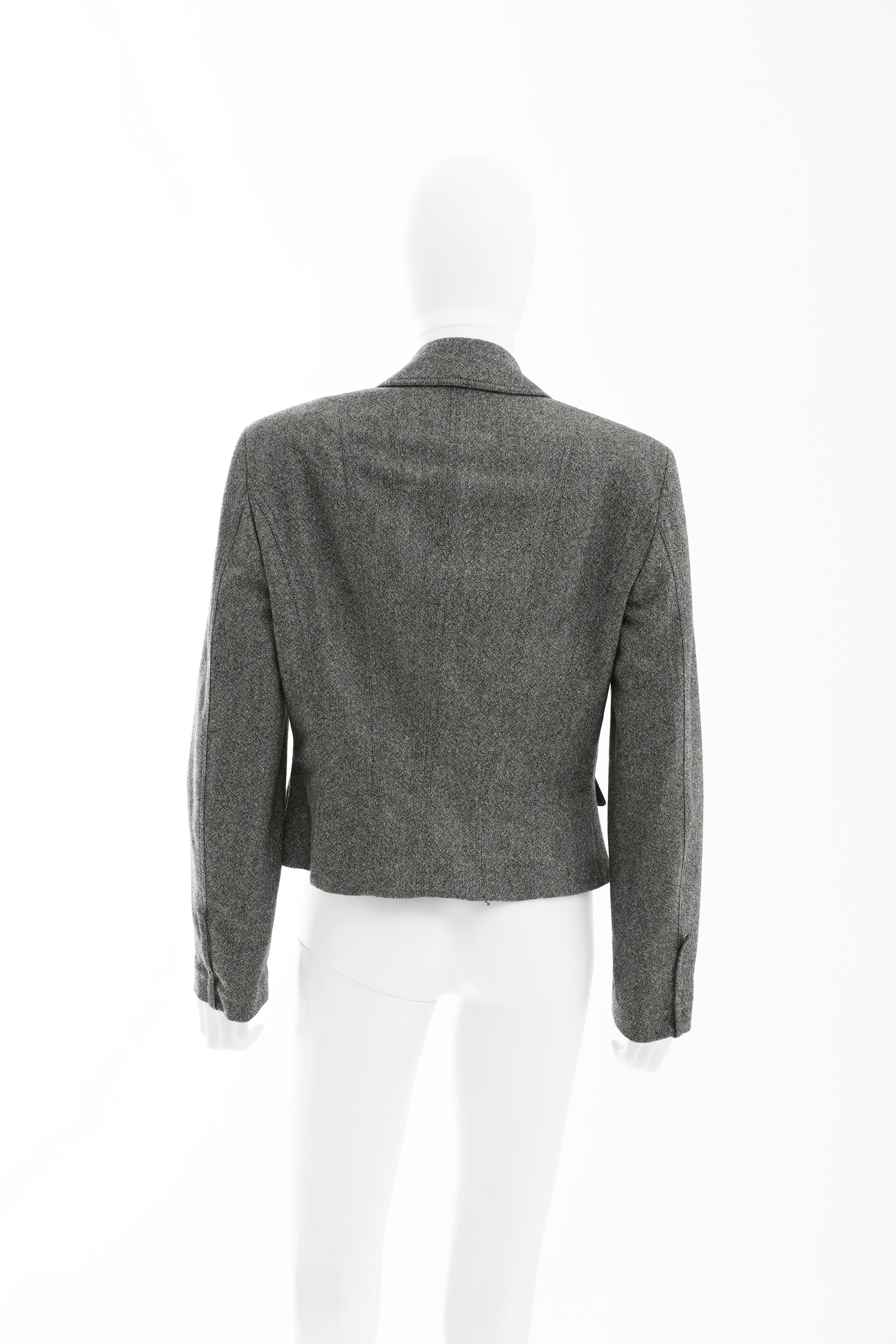 Black Alexander McQueen 1990's Grey Wool Jacket in vendita