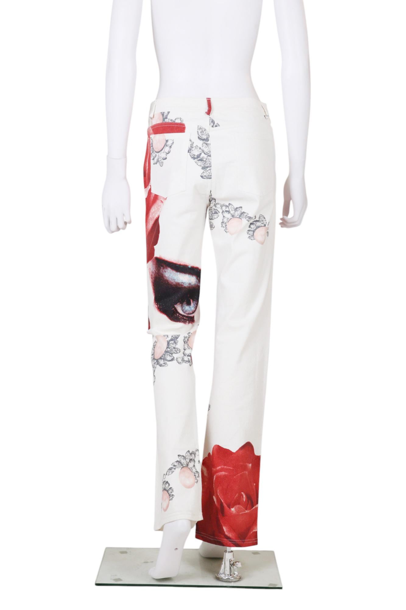 Pantalón corto Alexander McQueen Rojo y Blanco de los años 90 Gray en venta