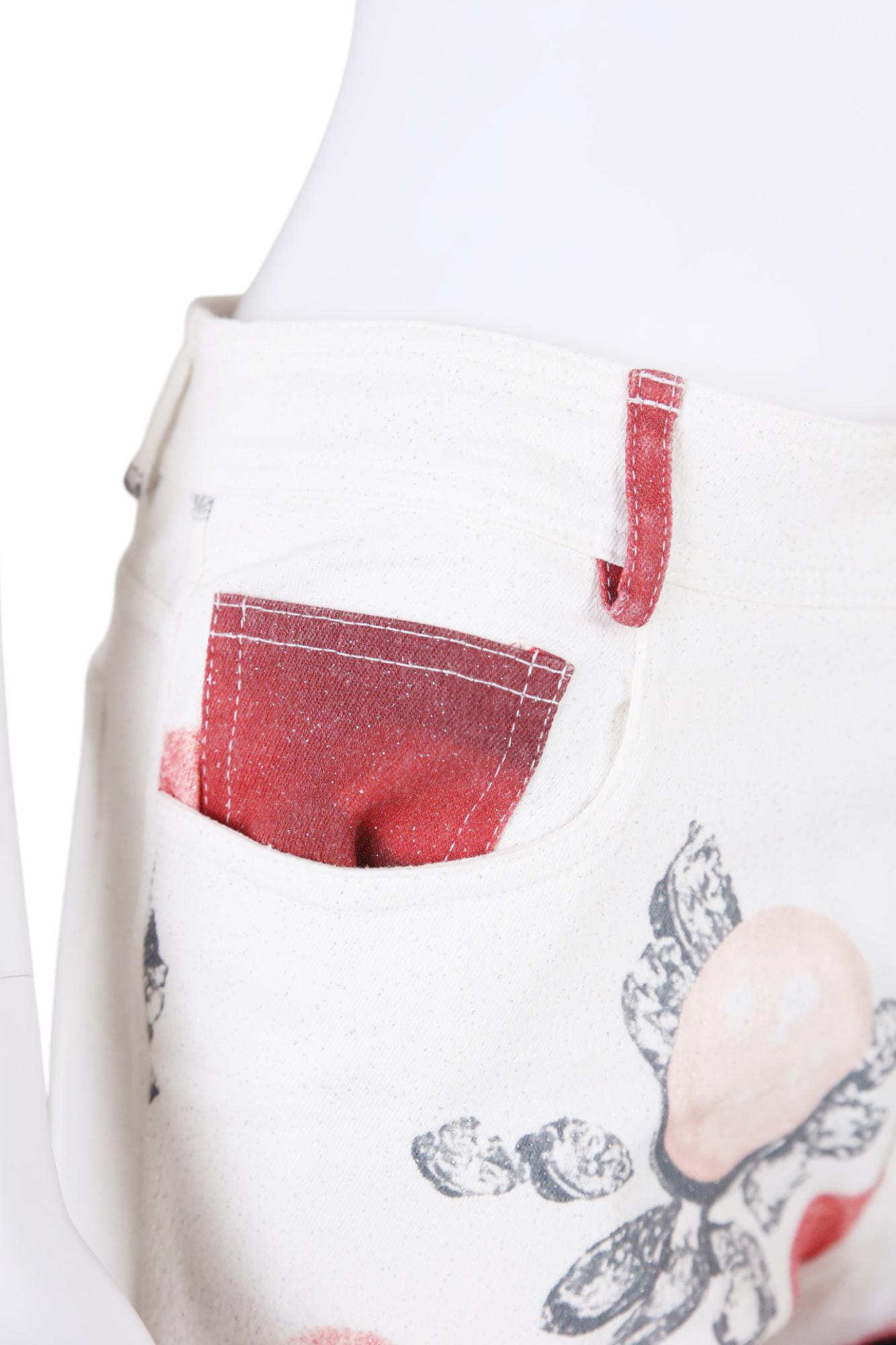 Pantalón corto Alexander McQueen Rojo y Blanco de los años 90 en Excelente estado para la venta en Caserta, IT