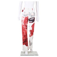 Pantalón corto Alexander McQueen Rojo y Blanco de los años 90