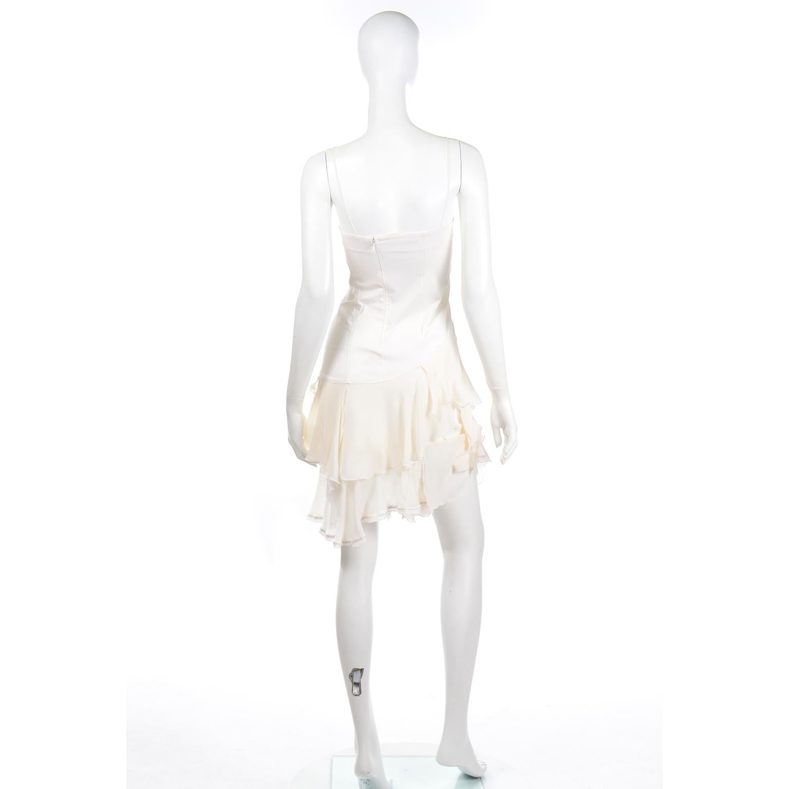 Alexander McQueen 1996 The Hunger Abito asimmetrico con volant in cotone e seta In condizioni buone a Portland, OR