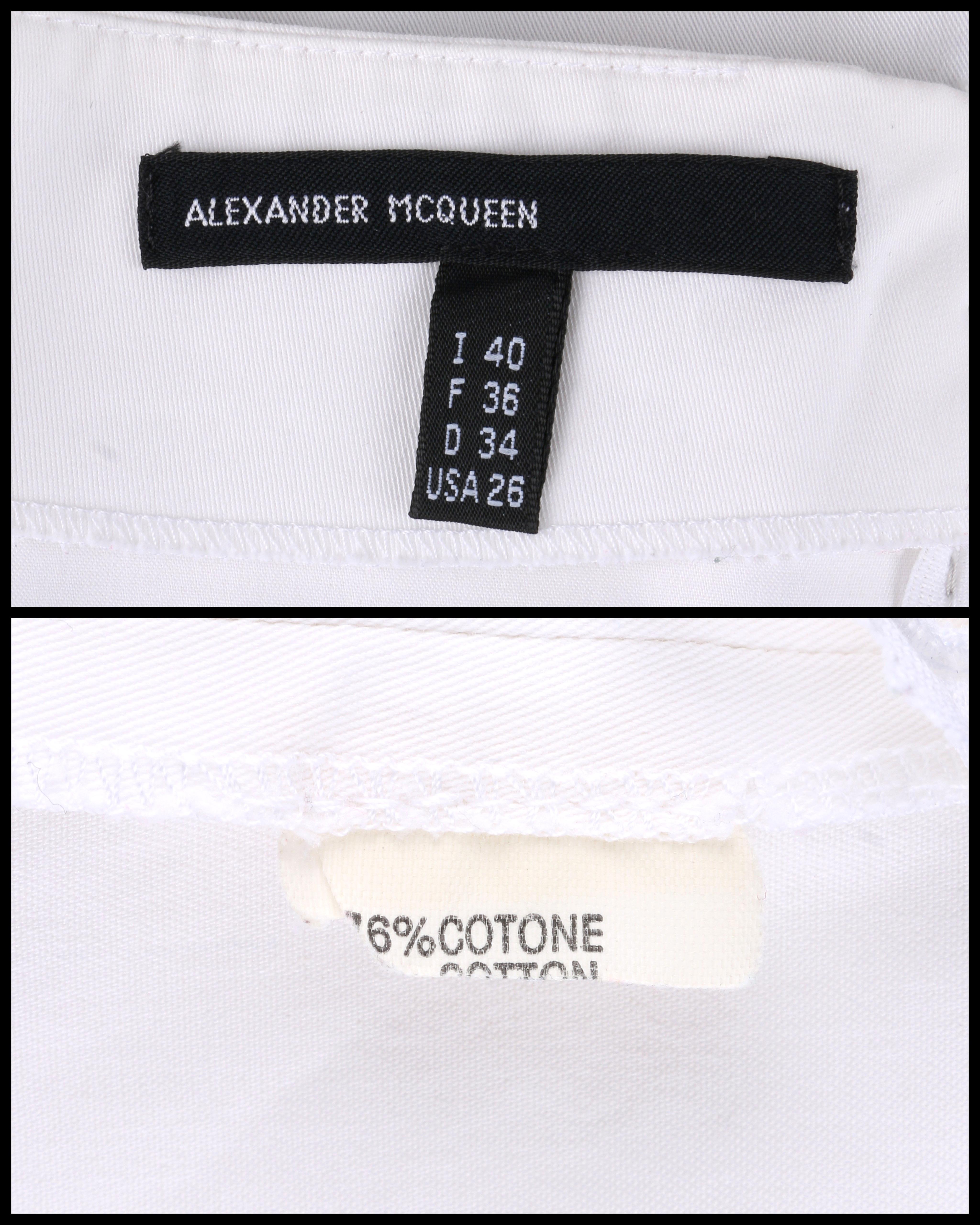 ALEXANDER McQUEEN 1996 „The Hunger“ Asymmetrisches Kleid aus weißem, elfenbeinfarbenem Seidenkrepp im Angebot 3