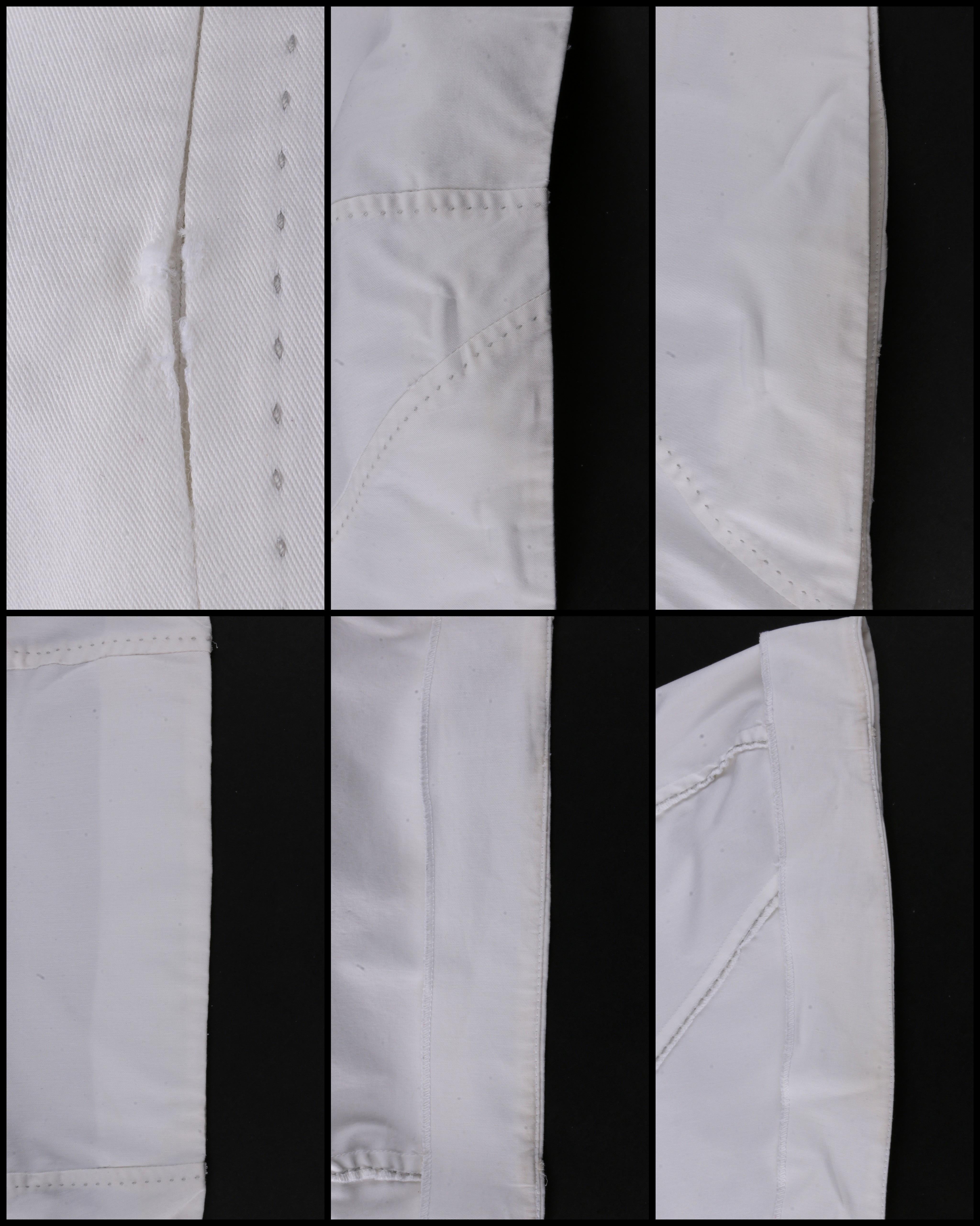 ALEXANDER McQUEEN 1996 „The Hunger“ Asymmetrisches Kleid aus weißem, elfenbeinfarbenem Seidenkrepp im Angebot 4