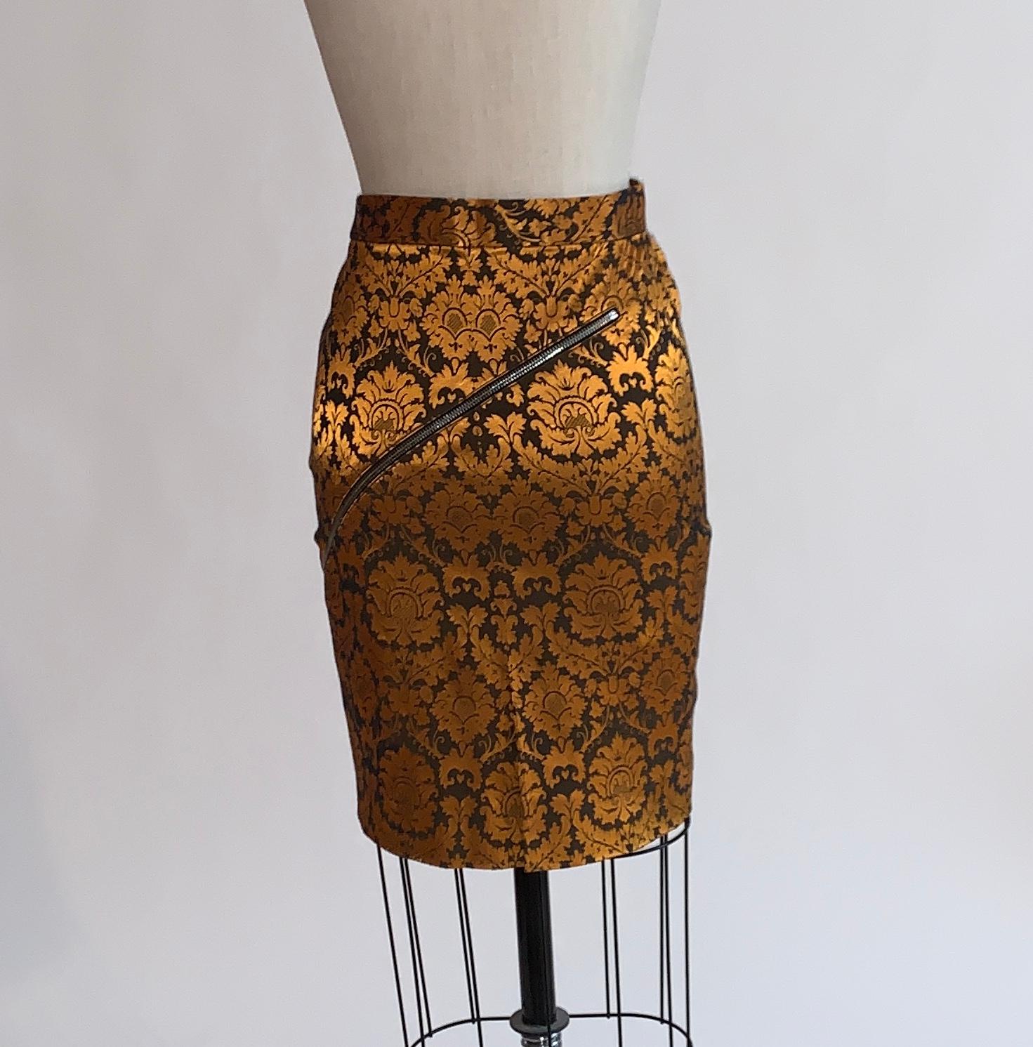 brocade pencil skirt