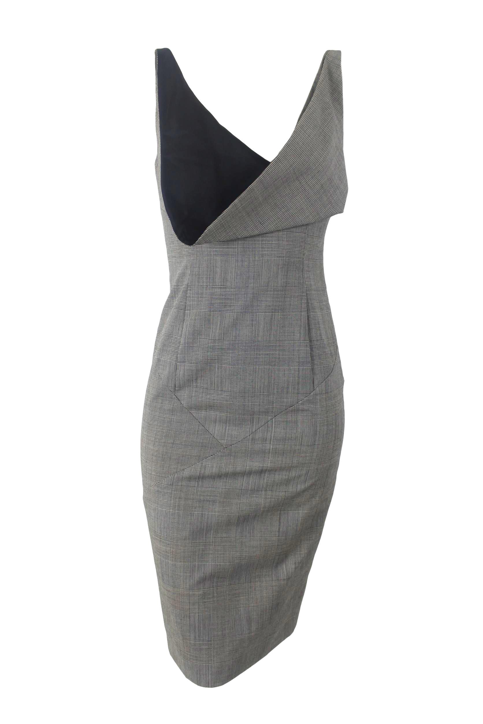 Gray Alexander McQueen 1998 Collection Fitted Dress For Sale