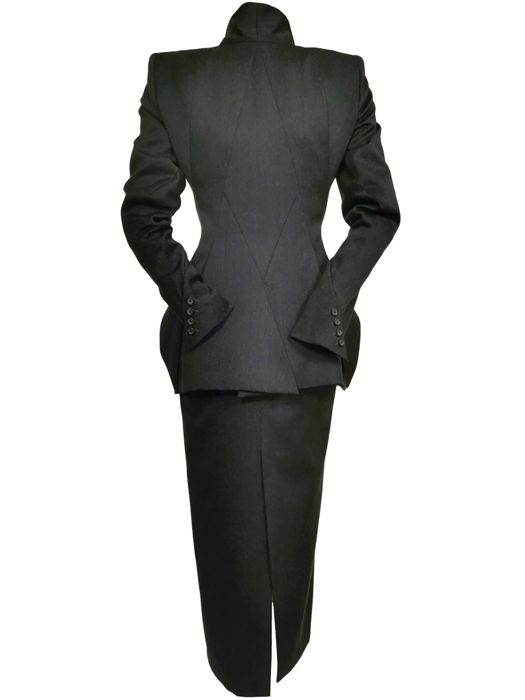 Alexander McQueen 1998 Joan Collection Fitted Skirt Suit In Excellent Condition In Bath, GB