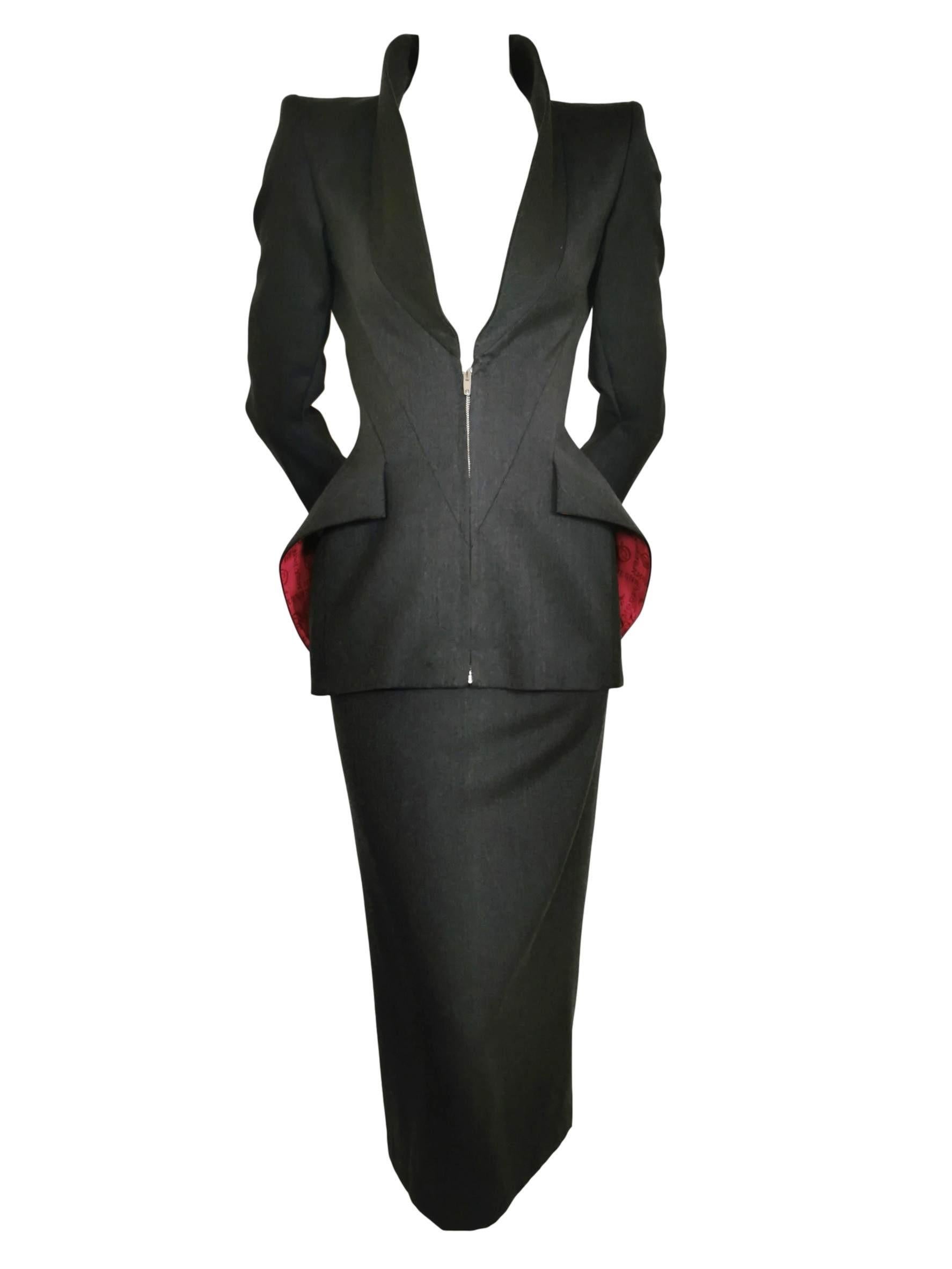 Women's Alexander McQueen 1998 Joan Collection Fitted Skirt Suit
