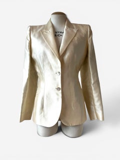Alexander McQueen 1999 Ivory Cutout Blazer