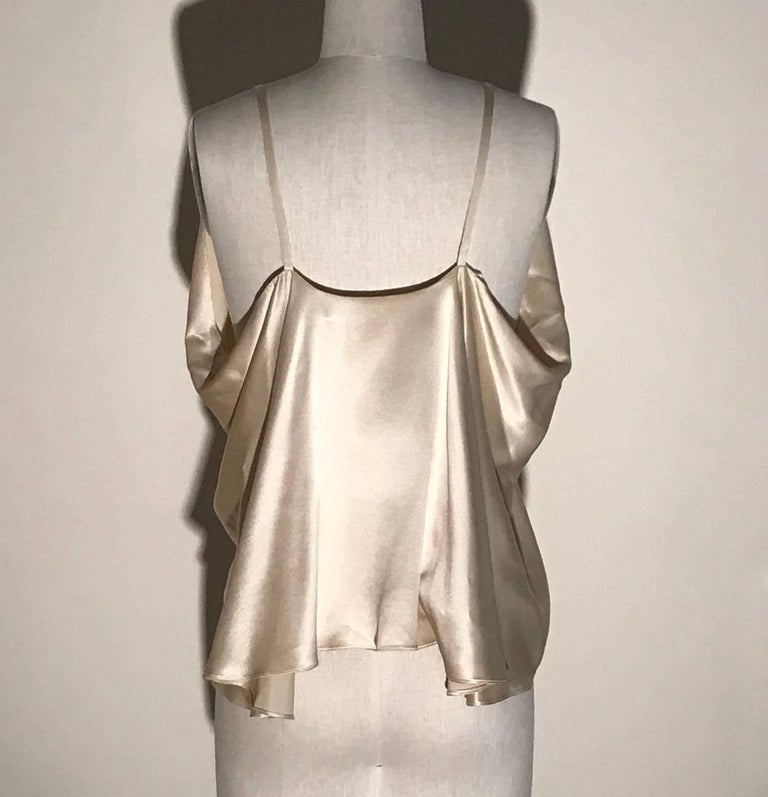 Alexander McQueen 2000s Cream Silk Open Front Draped Vest at 1stDibs