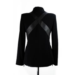 Alexander McQueen 2002 Supercalifragilistic Wool Black Leather Harness Jacket.