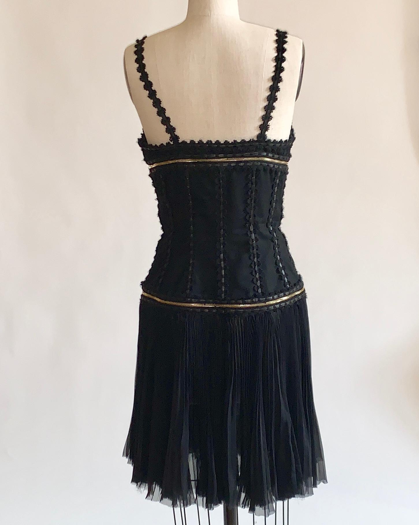 Women's Alexander McQueen 2003 Convertible Lock and Key Dress in Black Wool Silk