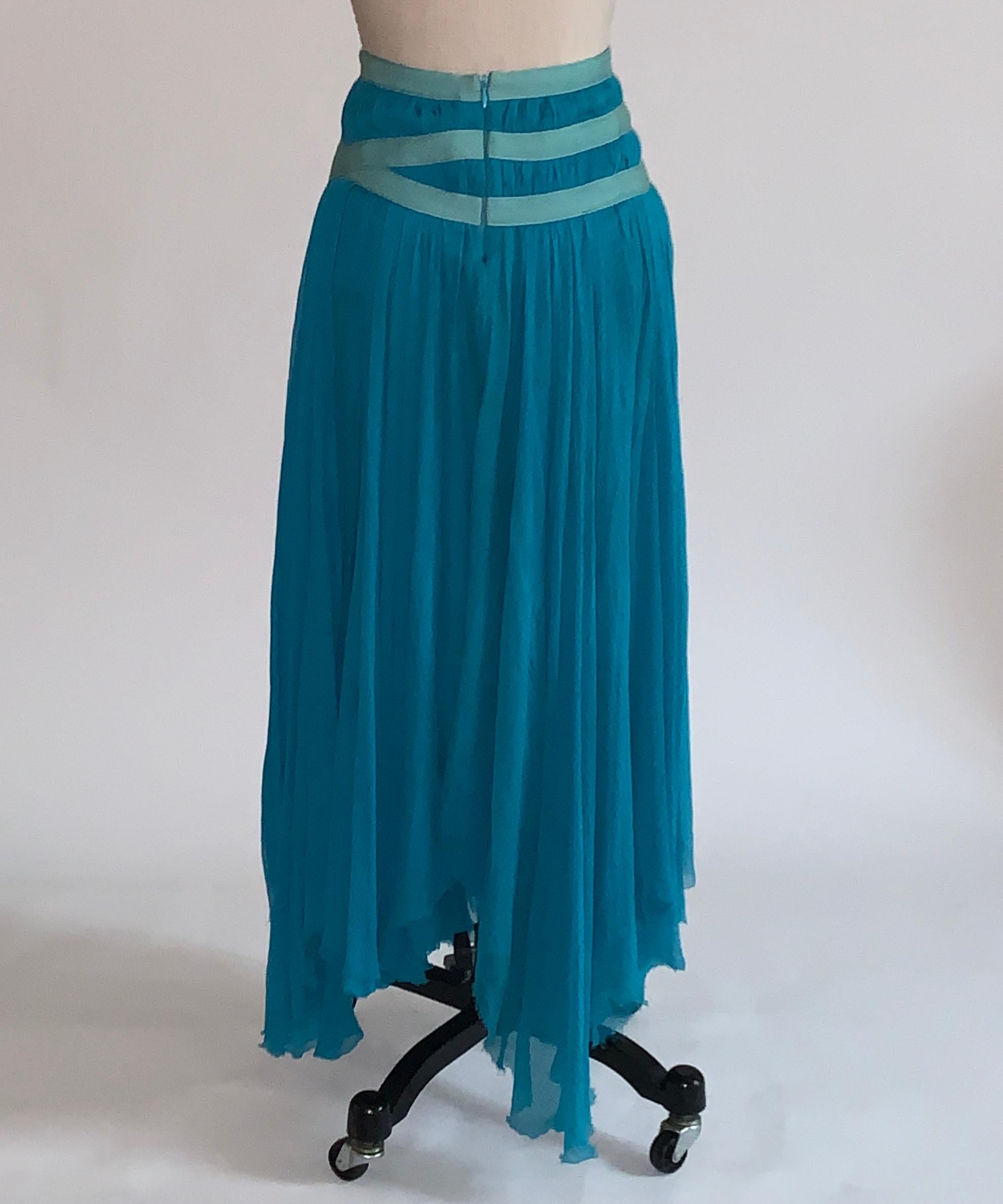 Women's Alexander McQueen 2003 Flowing Blue Strap Skirt from Spring Irere Collection