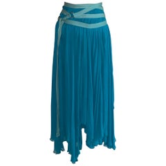 Alexander McQueen 2003 Flowing Blue Strap Skirt from Spring Irere Collection