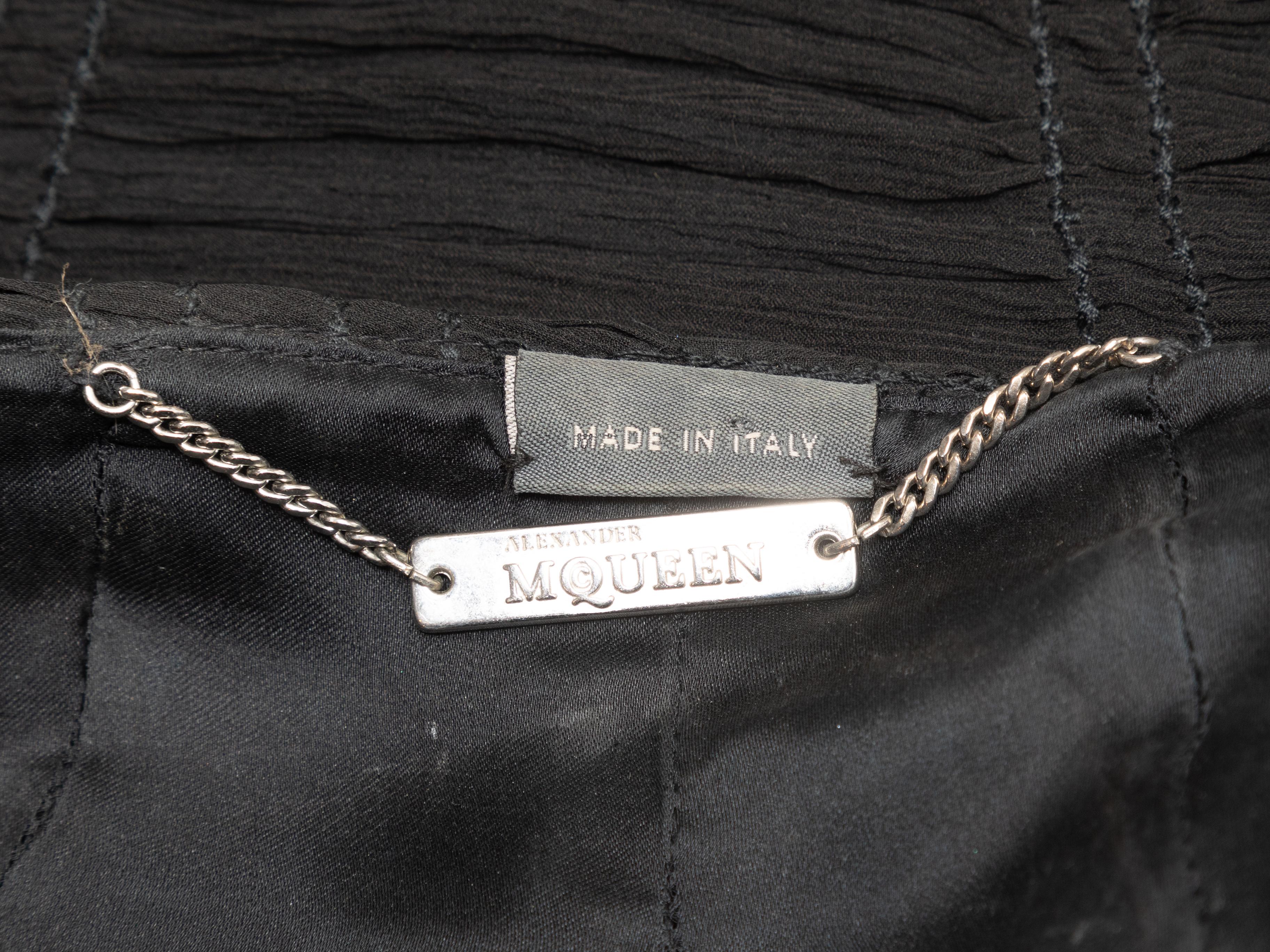 Women's or Men's Alexander McQueen 2004 Black Ruched Silk Zip Jacket