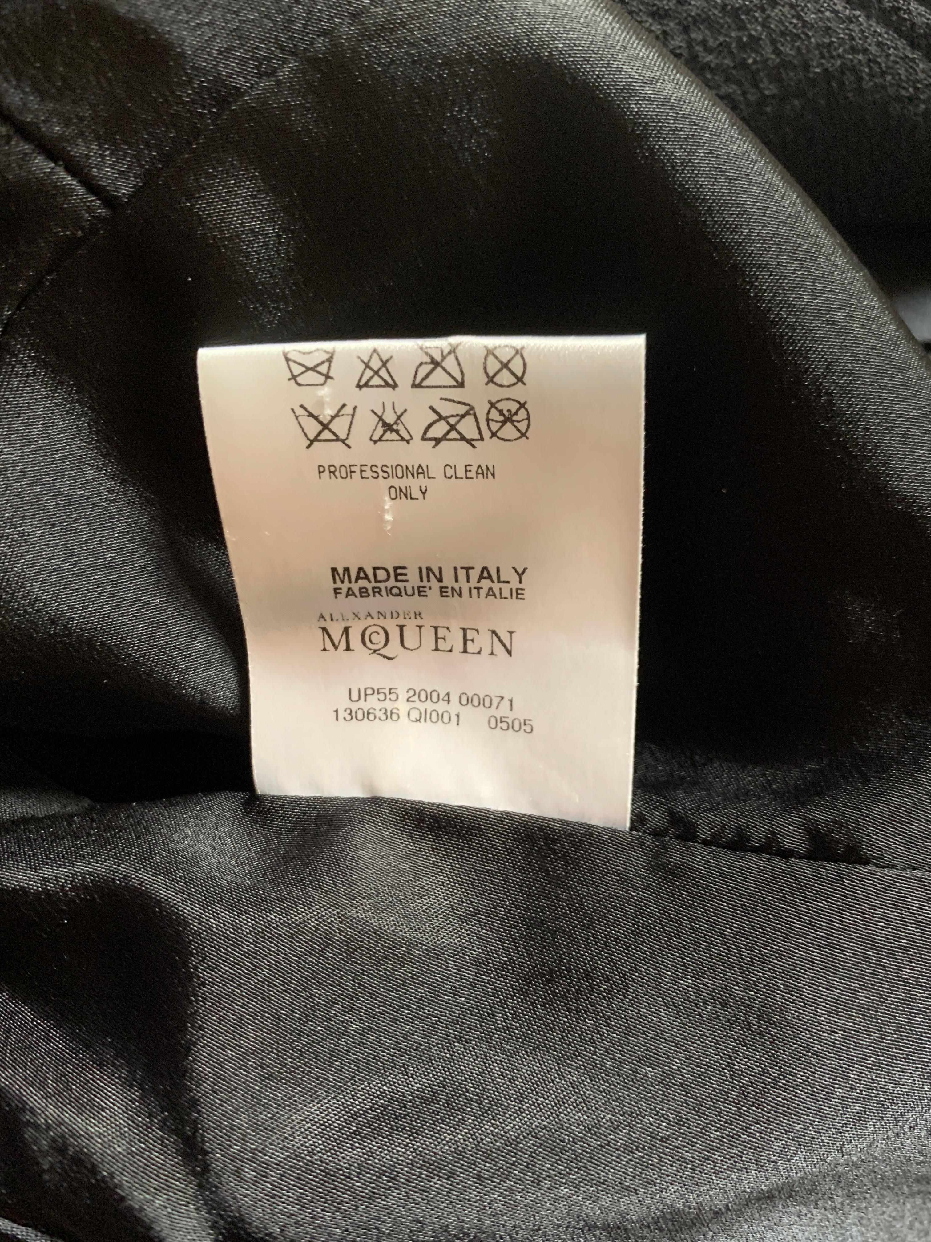 Alexander McQueen 2004 Black Tailored Jacket with White Stitch Detail 6