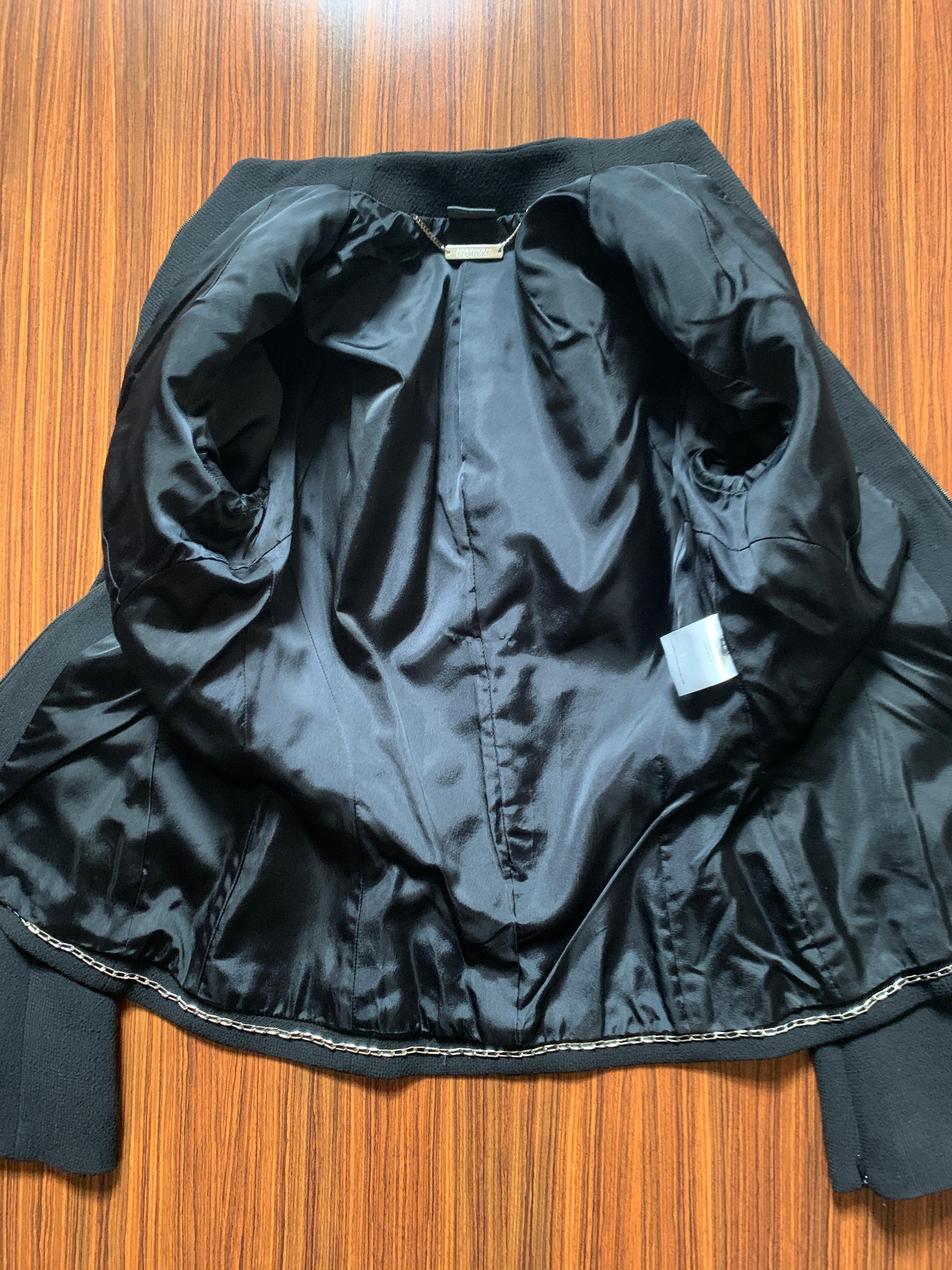 Alexander McQueen 2004 Black Tailored Jacket with White Stitch Detail 3