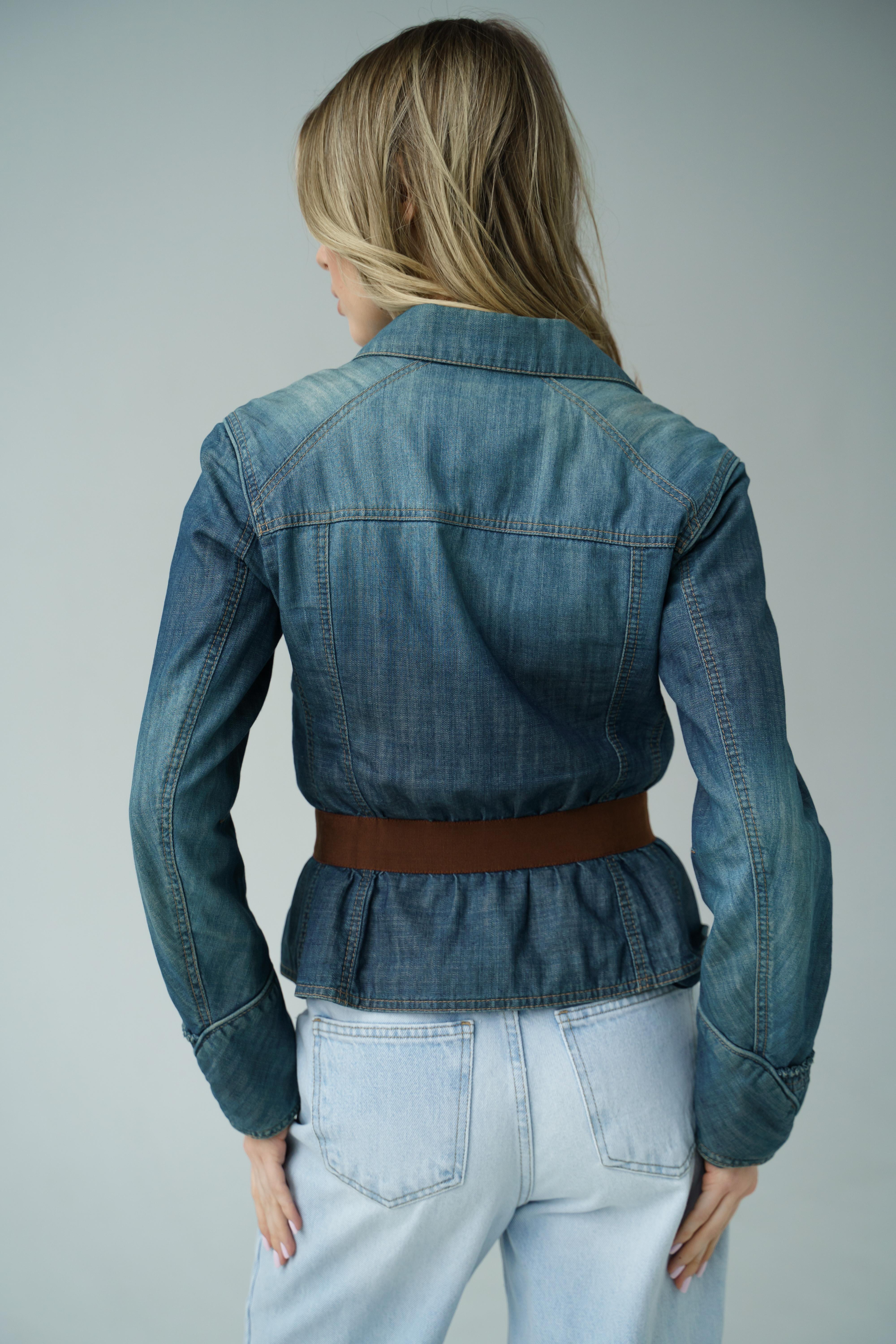 Alexander McQueen 2004 denim jacket In Good Condition For Sale In Алматинский Почтамт, KZ