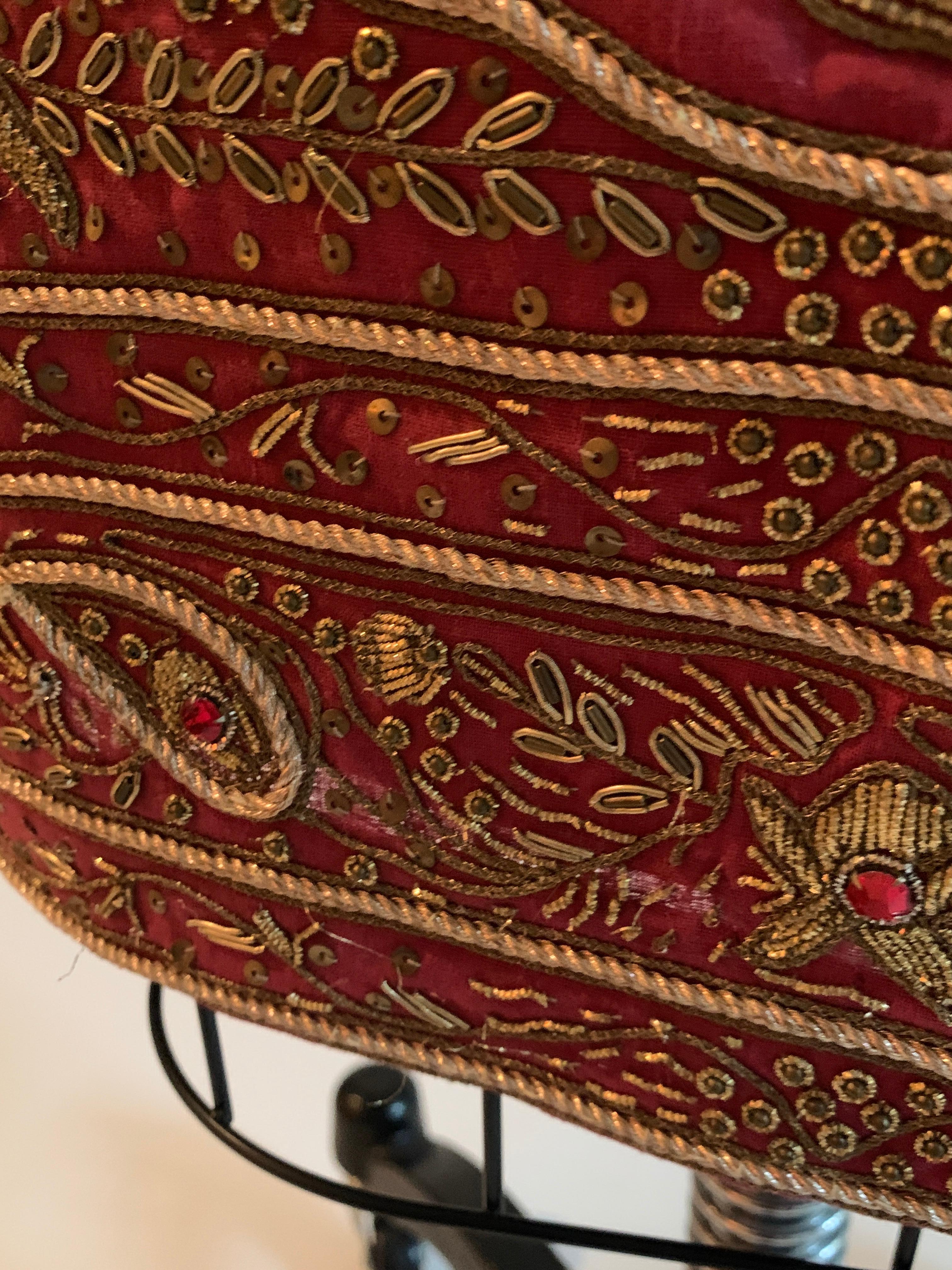 Brown Alexander Mcqueen 2004 Gold Embellished Burgundy Red Pencil Skirt For Sale
