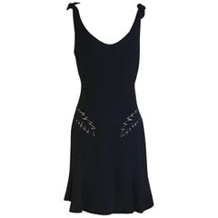 Alexander McQueen 2005 Black Fern Feather Cut Out Dress
