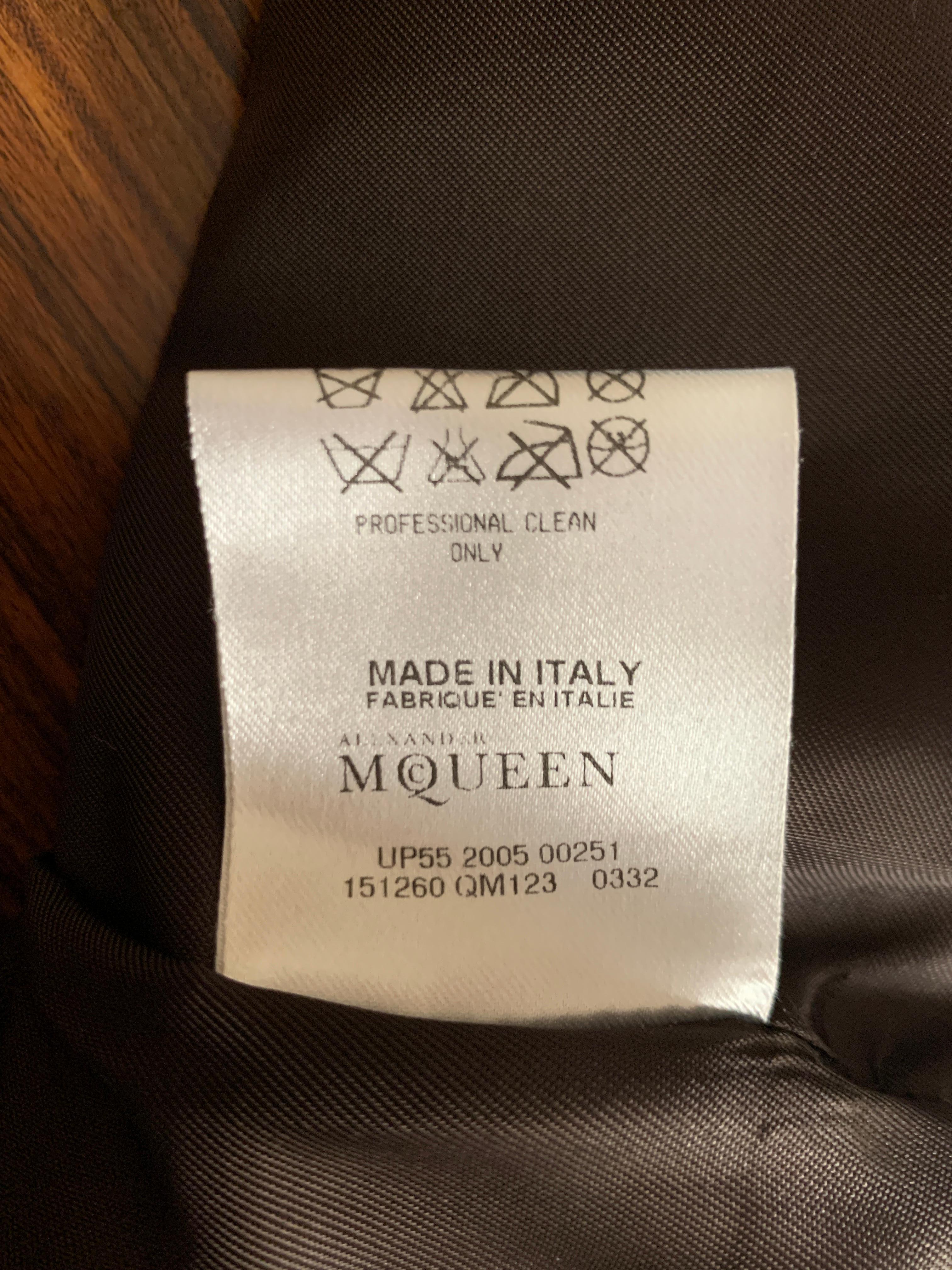 Alexander McQueen 2005 Brown Wool Tweed Buckle and Safety Pin Midi Skirt 1