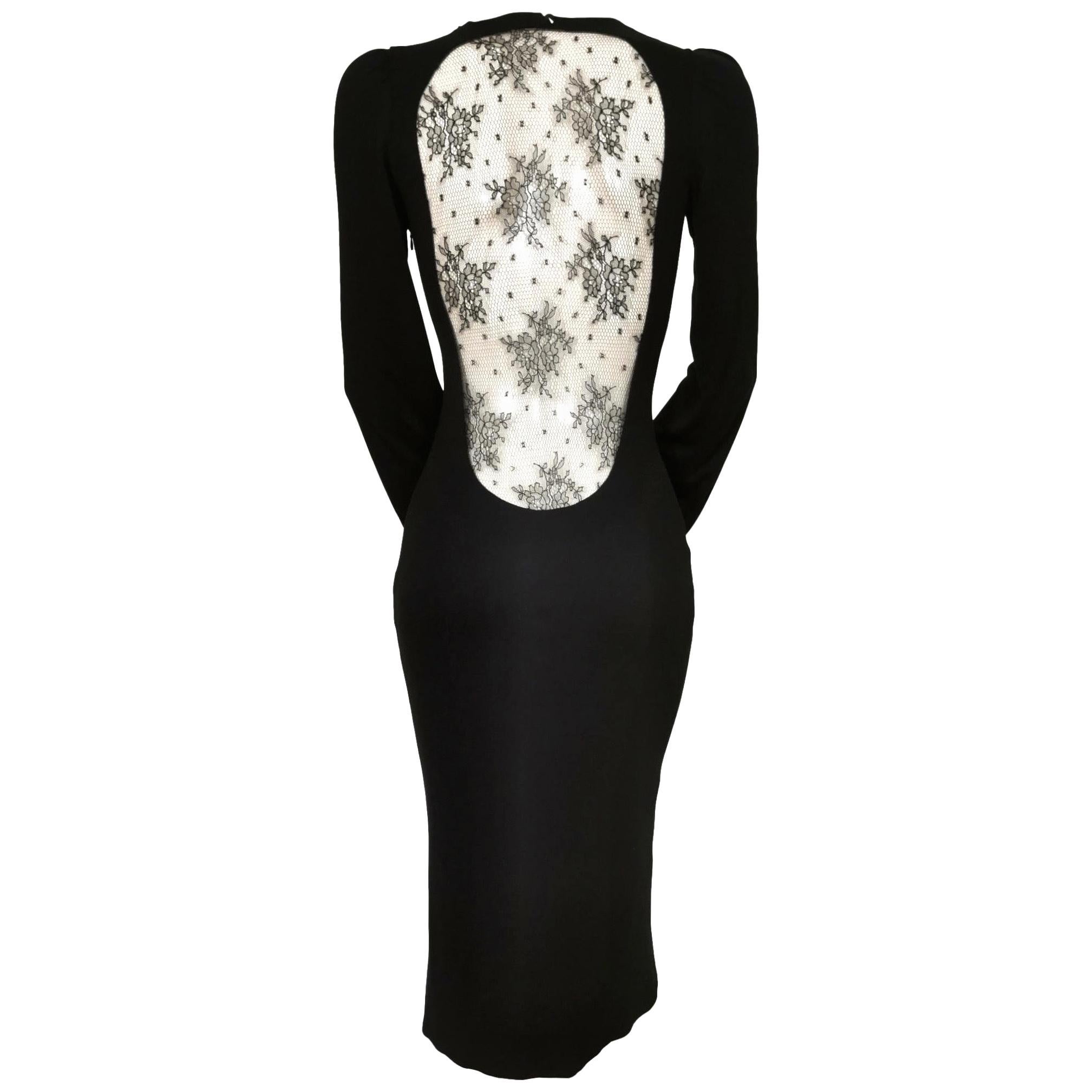 Alexander McQueen 2005 Lace Back Fitted Dress