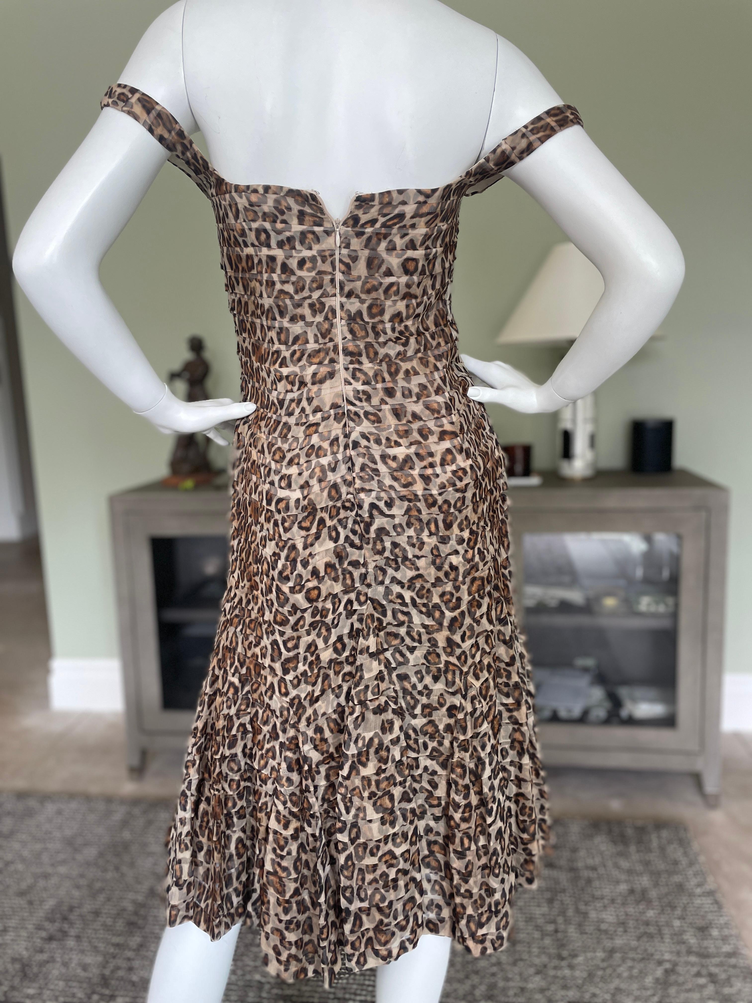 Alexander McQueen 2005 Leopard Print Cocktail Dress with Inner Corset For Sale 1