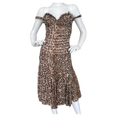 Alexander McQueen 2005 Leopard Print Cocktail Dress with Inner Corset