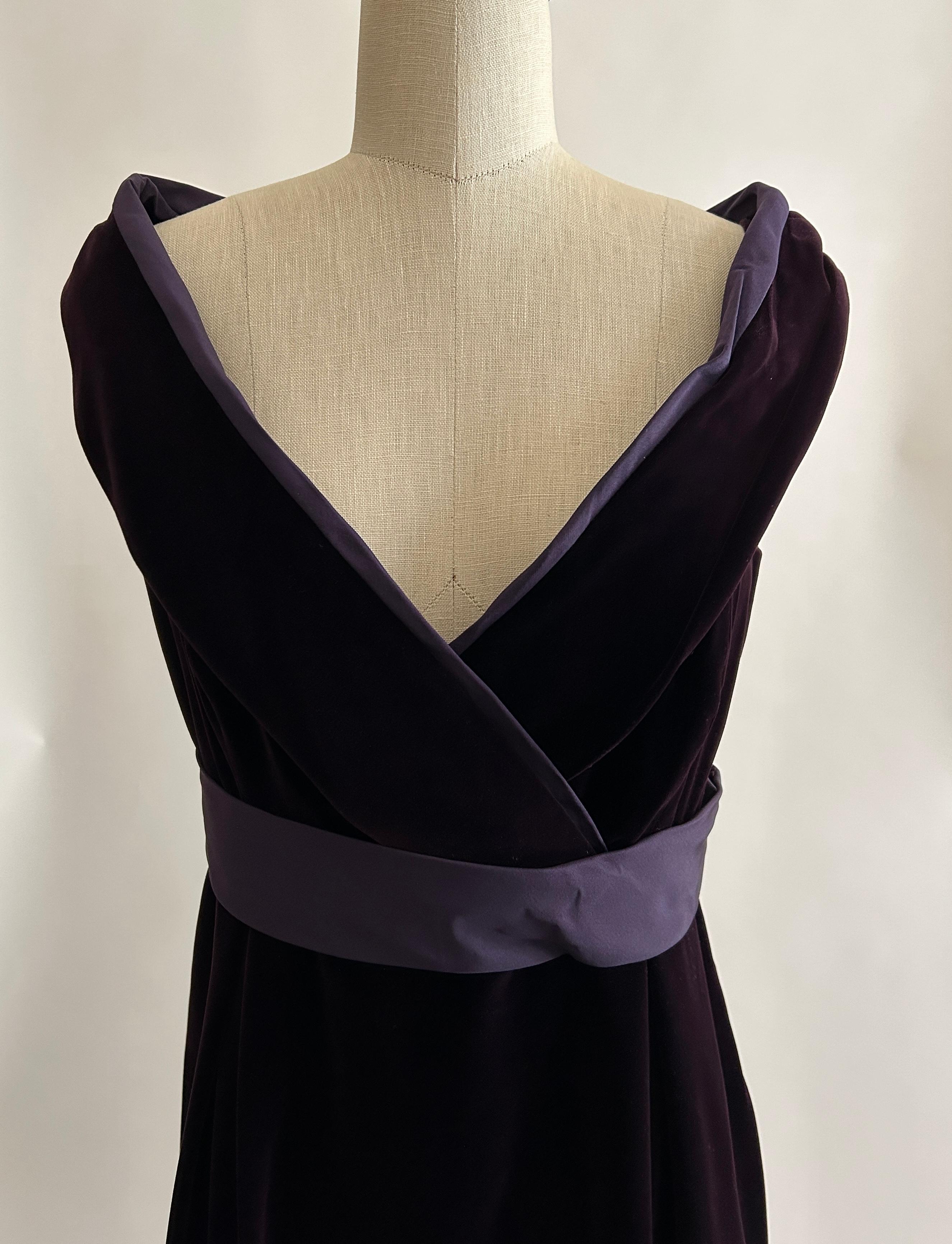 Black Alexander McQueen 2006 Purple Velvet Cocktail Dress  For Sale