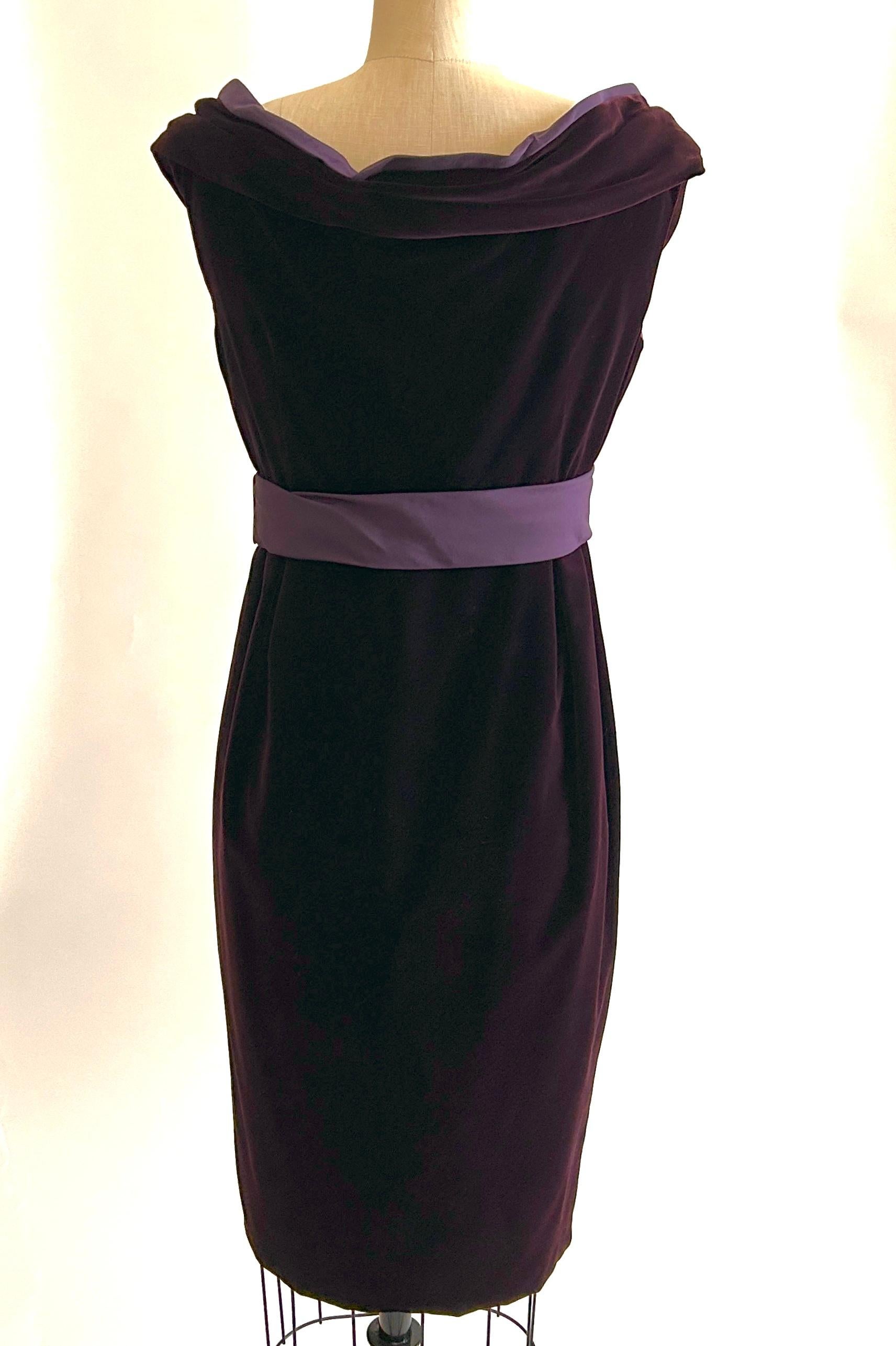 Women's Alexander McQueen 2006 Purple Velvet Cocktail Dress  For Sale