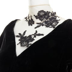 ALEXANDER MCQUEEN 2006 Runway Widows of Culloden black velvet gown IT40 S