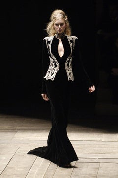 Alexander McQueen Vintage 2006 "Widows of Culloden" Embellished Velvet Dress 40