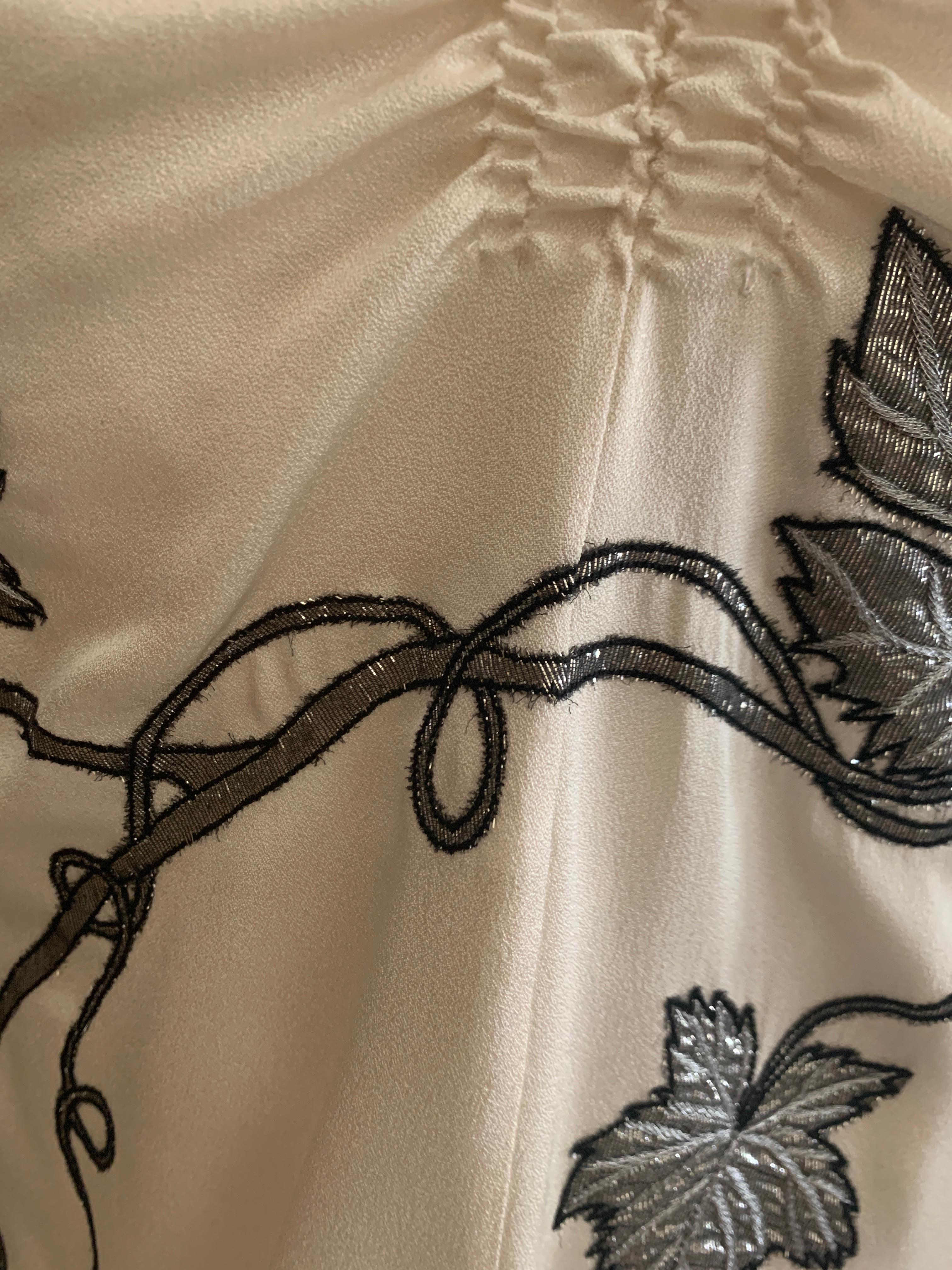 Alexander McQueen 2007 Backless Grape Dress in Silver and Cream White Silk 5