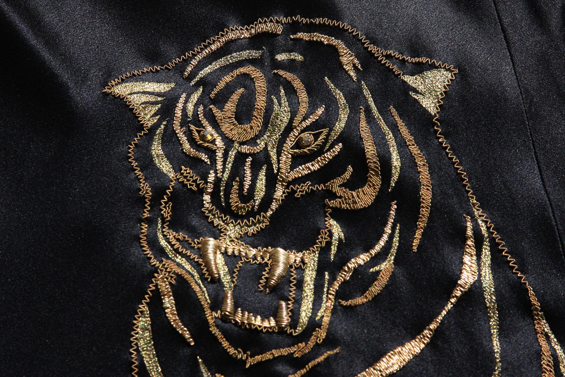 Alexander McQueen 2007 Gold Embroidered Tiger Dress 42 as seen on MARY STUART TV For Sale 1