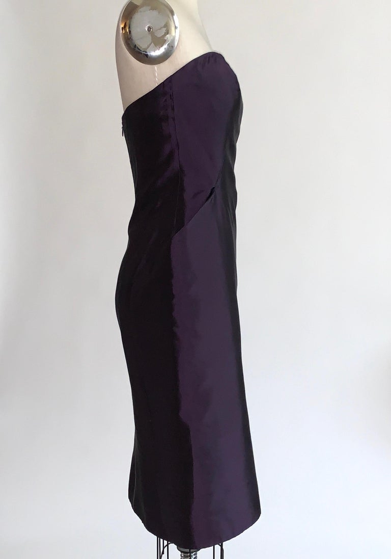Alexander McQueen 2007 Purple Silk Sculptural Hip Pocket Detail ...