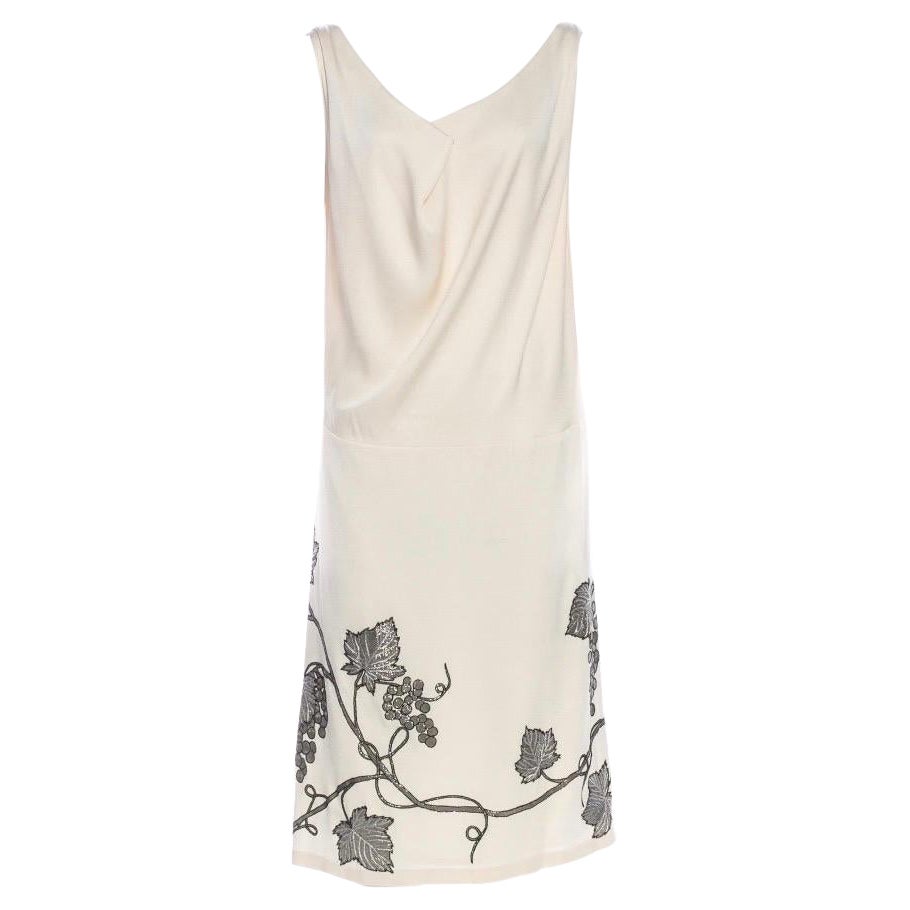Alexander McQueen 2007 Vintage GREEK GODDESS Abito in seta con applicazioni di uva 44