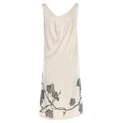 Alexander McQueen 2007 Vintage GREEK GODDESS Silk Dress with Grape Appliqué 44