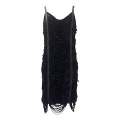 Alexander McQueen 2008 Beaded Leather Fringe Cocktail Dress