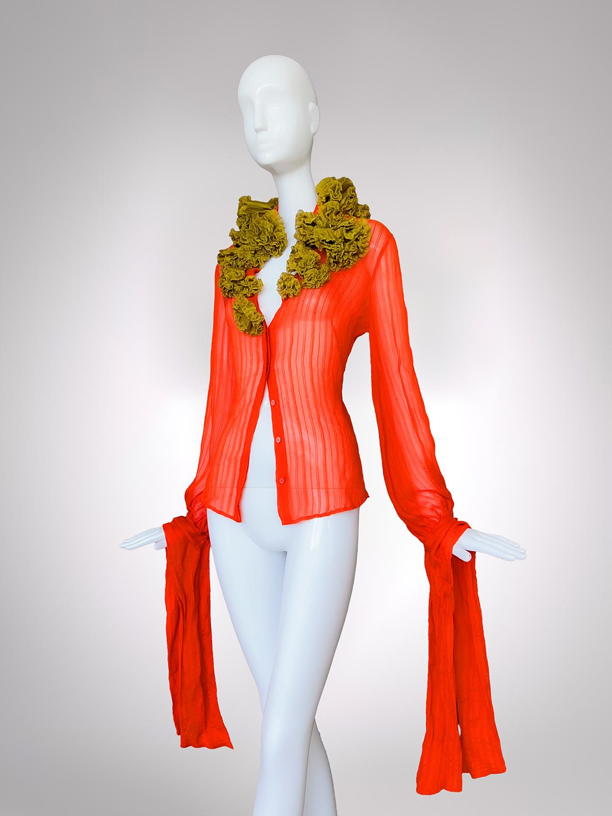 Alexander Mcqueen 2008 Beautiful Silk Blouse Top In Excellent Condition For Sale In Berlin, BE