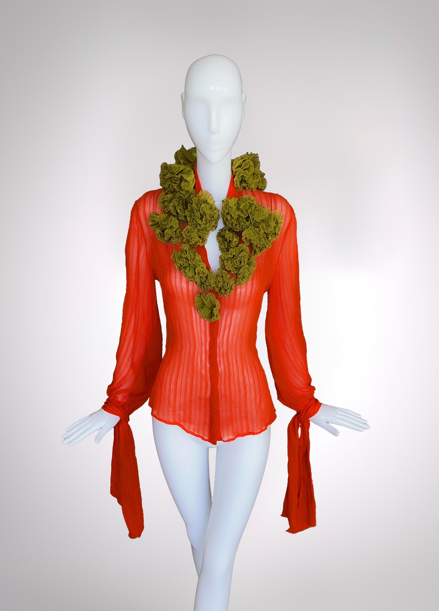 Women's Alexander Mcqueen 2008 Beautiful Silk Blouse Top For Sale