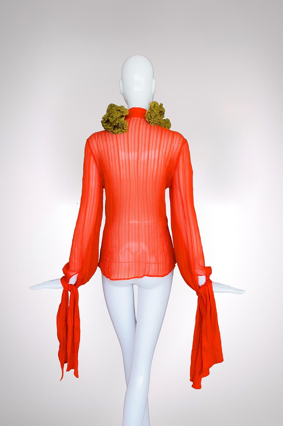 Alexander Mcqueen 2008 Beautiful Silk Blouse Top For Sale 1