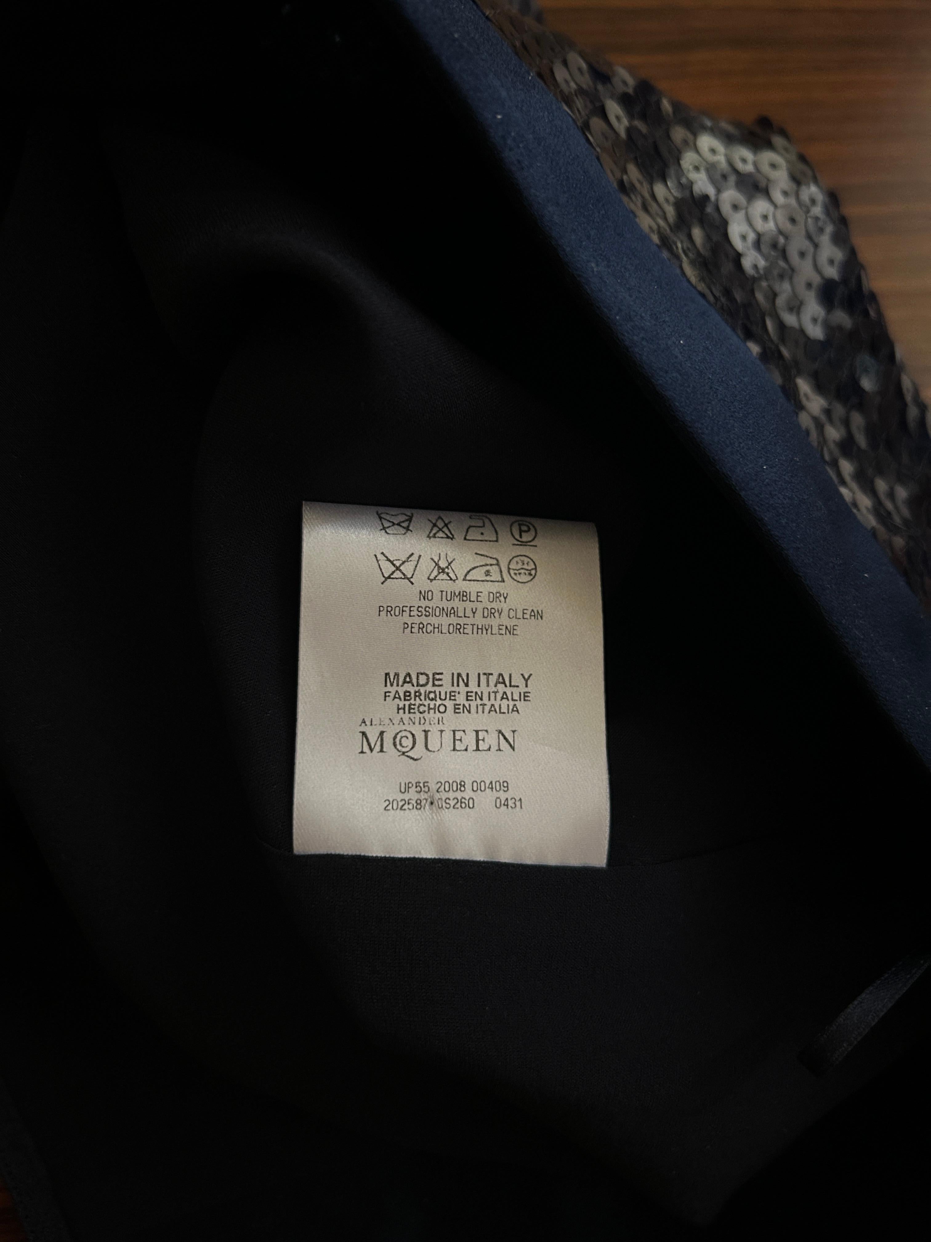 Alexander McQueen - Pantalon à sequins bleu marine, 2008 en vente 5