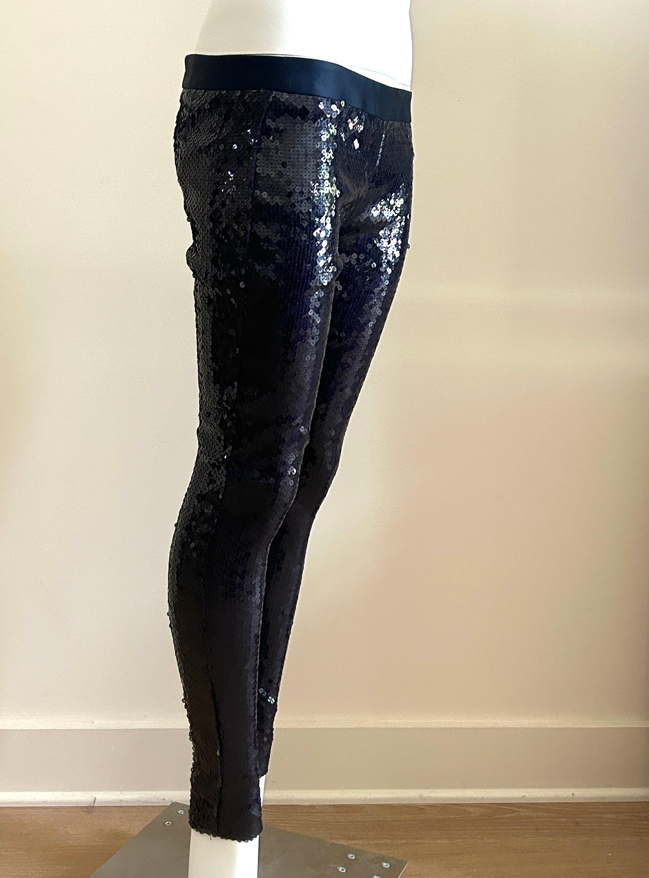 Noir Alexander McQueen - Pantalon à sequins bleu marine, 2008 en vente