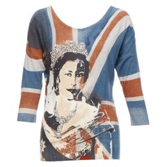 ALEXANDER MCQUEEN 2008 Queen Elizabeth Britannia crystal crown sweater